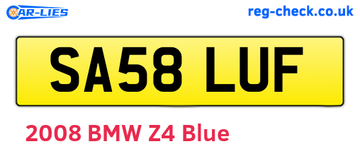SA58LUF are the vehicle registration plates.