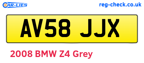 AV58JJX are the vehicle registration plates.