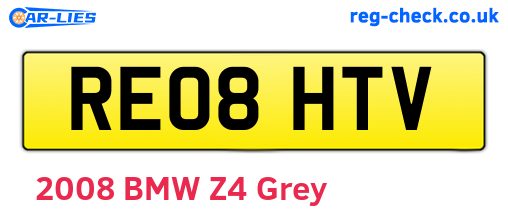 RE08HTV are the vehicle registration plates.