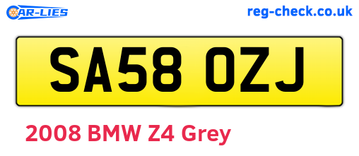 SA58OZJ are the vehicle registration plates.