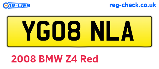 YG08NLA are the vehicle registration plates.