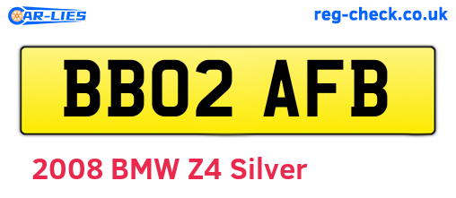 BB02AFB are the vehicle registration plates.