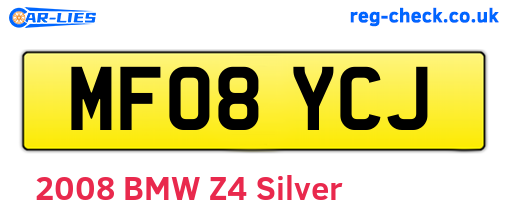 MF08YCJ are the vehicle registration plates.