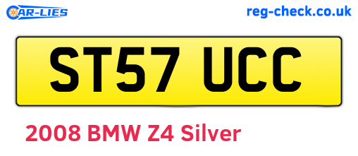 ST57UCC are the vehicle registration plates.