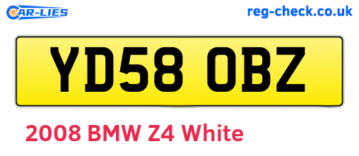 YD58OBZ are the vehicle registration plates.