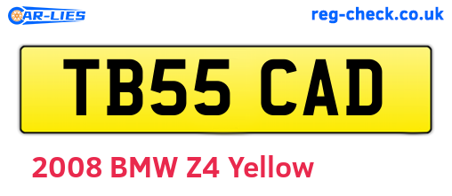 TB55CAD are the vehicle registration plates.
