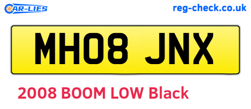 MH08JNX are the vehicle registration plates.