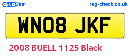 WN08JKF are the vehicle registration plates.