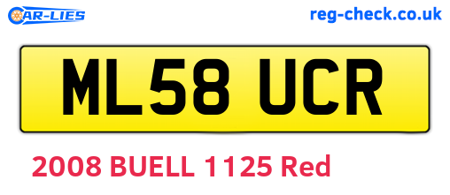 ML58UCR are the vehicle registration plates.