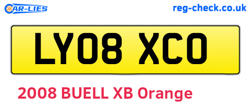 LY08XCO are the vehicle registration plates.