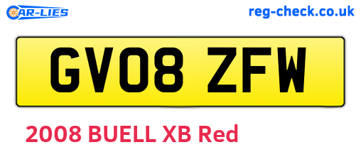 GV08ZFW are the vehicle registration plates.