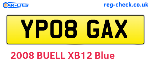 YP08GAX are the vehicle registration plates.