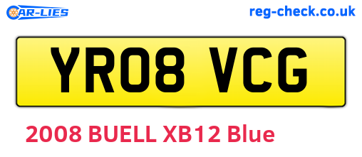 YR08VCG are the vehicle registration plates.