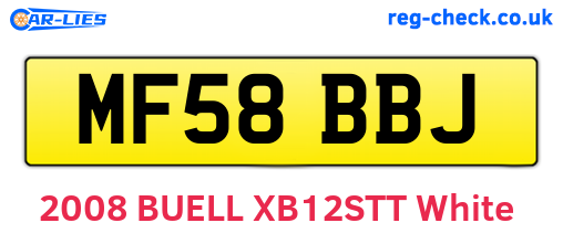 MF58BBJ are the vehicle registration plates.