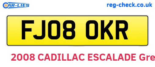FJ08OKR are the vehicle registration plates.