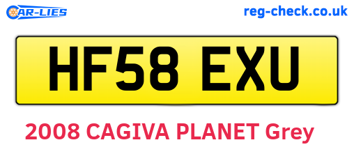 HF58EXU are the vehicle registration plates.