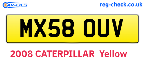 MX58OUV are the vehicle registration plates.