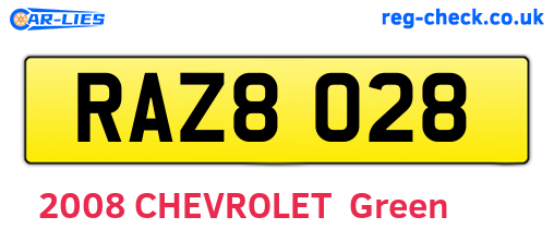 RAZ8028 are the vehicle registration plates.