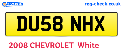 DU58NHX are the vehicle registration plates.
