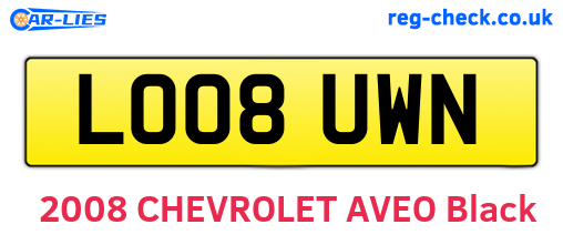 LO08UWN are the vehicle registration plates.