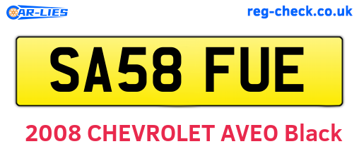 SA58FUE are the vehicle registration plates.