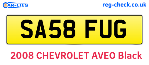 SA58FUG are the vehicle registration plates.