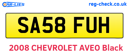 SA58FUH are the vehicle registration plates.
