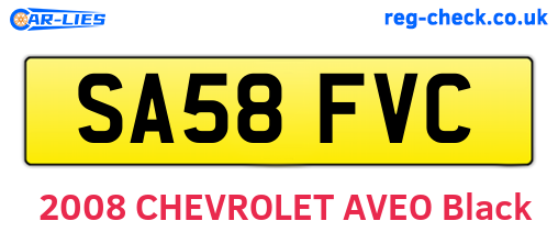 SA58FVC are the vehicle registration plates.