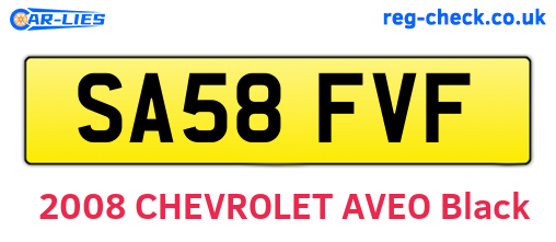 SA58FVF are the vehicle registration plates.