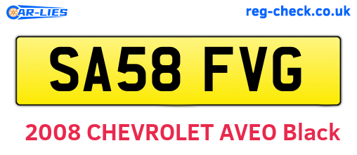 SA58FVG are the vehicle registration plates.