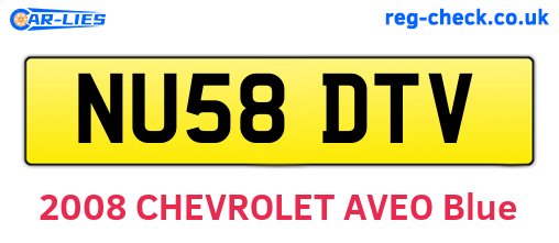 NU58DTV are the vehicle registration plates.