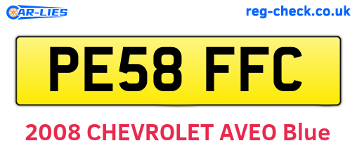 PE58FFC are the vehicle registration plates.