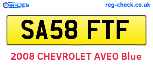 SA58FTF are the vehicle registration plates.
