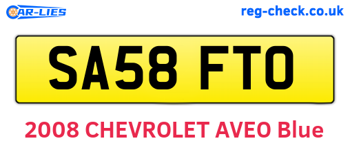 SA58FTO are the vehicle registration plates.