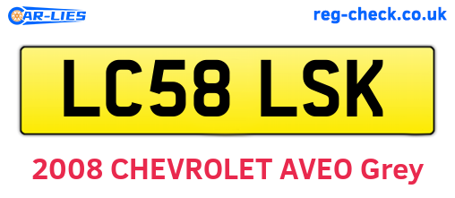 LC58LSK are the vehicle registration plates.