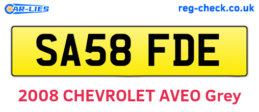 SA58FDE are the vehicle registration plates.