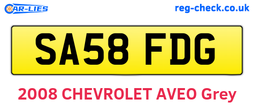 SA58FDG are the vehicle registration plates.