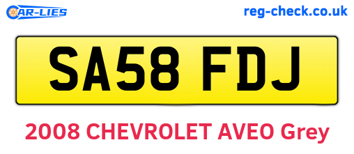 SA58FDJ are the vehicle registration plates.
