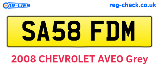 SA58FDM are the vehicle registration plates.