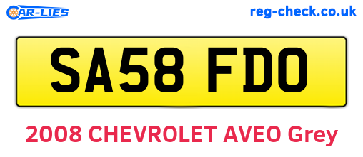 SA58FDO are the vehicle registration plates.