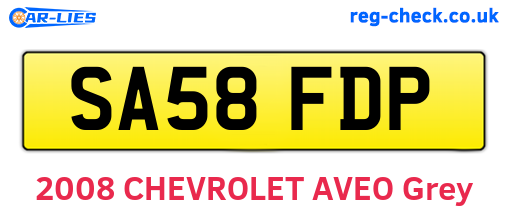 SA58FDP are the vehicle registration plates.