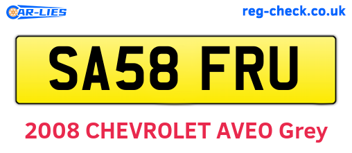 SA58FRU are the vehicle registration plates.