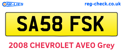 SA58FSK are the vehicle registration plates.
