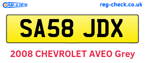 SA58JDX are the vehicle registration plates.