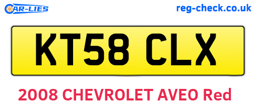 KT58CLX are the vehicle registration plates.