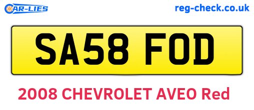 SA58FOD are the vehicle registration plates.