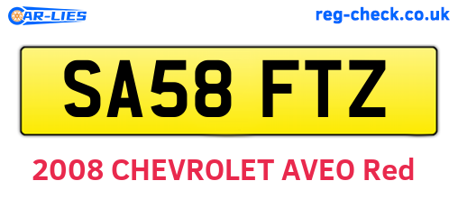 SA58FTZ are the vehicle registration plates.