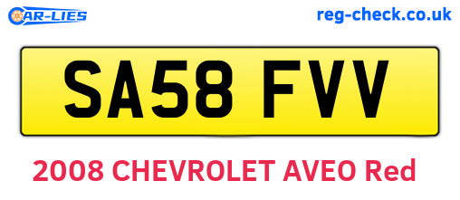 SA58FVV are the vehicle registration plates.