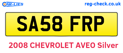 SA58FRP are the vehicle registration plates.