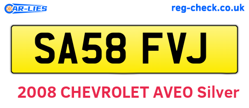 SA58FVJ are the vehicle registration plates.